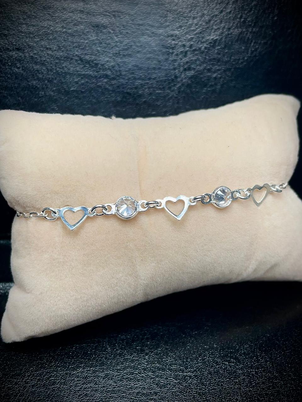 Pulseira Coração Vazado — Prata 925